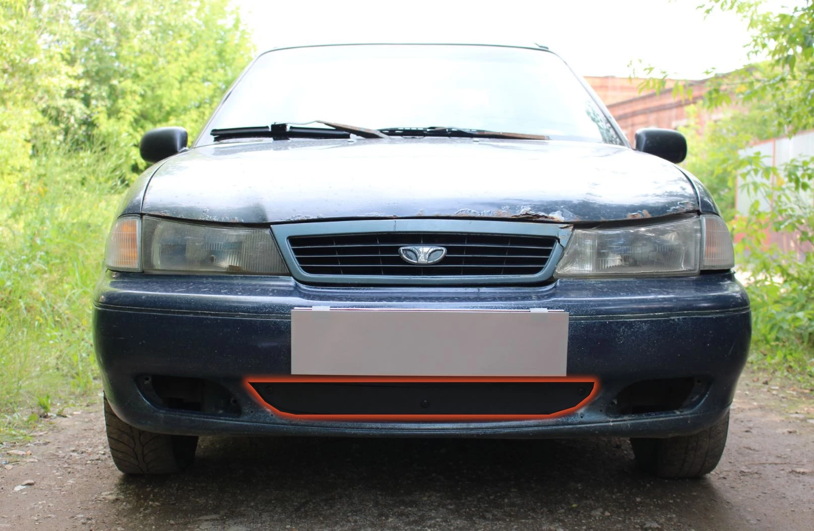 Зимняя заглушка радиатора к съемной сетке для Daewoo Nexia I Рестайлинг