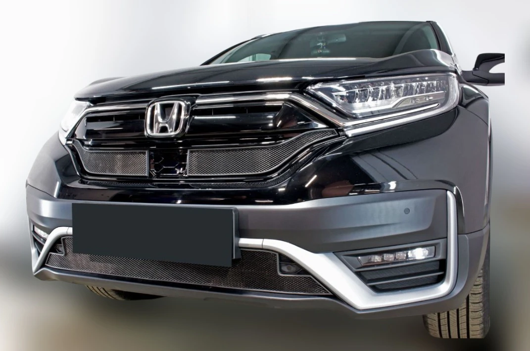 Комплект сеток black верх 2 части верх и низ с парктроником для Honda CR-V V Рестайлинг Черный