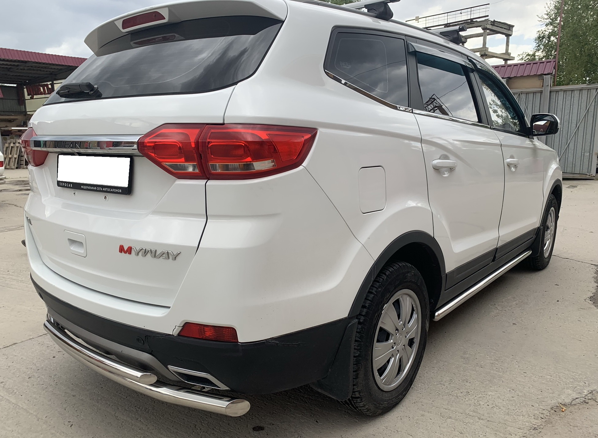 Защита заднего бампера двойная d60/42 мм для Lifan Myway