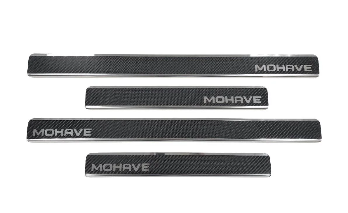 Накладки на пороги нержавеющая сталь под карбон 4шт. для Kia Mohave I Рестайлинг 2