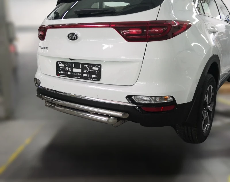 Защита заднего бампера двойная d60/42 мм для Kia Sportage IV Рестайлинг  Юко KSP.18.16