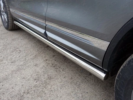 Пороги труба 76,1 мм для Volkswagen Touareg II Рестайлинг