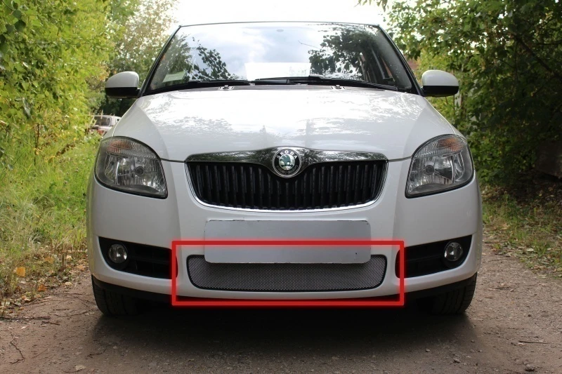 Защитная сетка радиатора для Skoda Fabia II Хром Стрелка 11 SKFB07.chrome