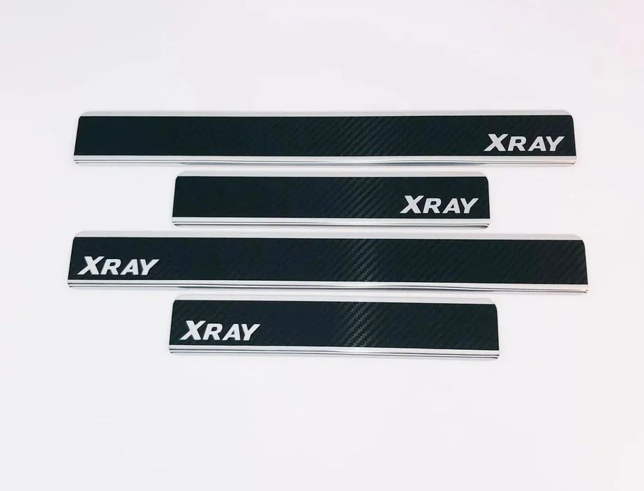 Накладки на пороги нержавеющая сталь под карбон 4шт. для LADA (ВАЗ) XRAY I