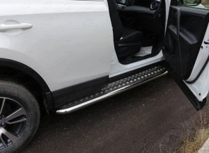 Пороги с площадкой 60,3 мм для Toyota RAV4 IV (XA40) Рестайлинг  ТСС TOYRAV15-16