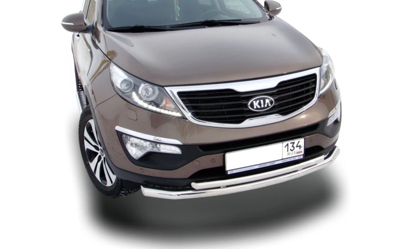 Защита переднего бампера двойная d60/42 мм для Kia Sportage III  Юко KSP.10.03