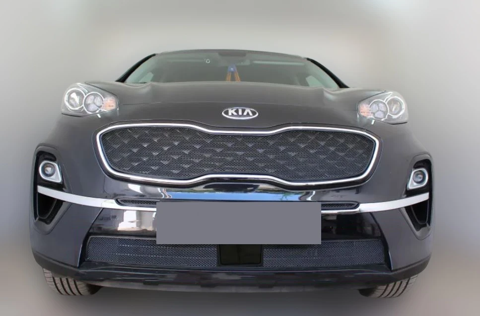 Комплект сеток black низ с датчиком ACC, верх и центр для Kia Sportage IV Рестайлинг