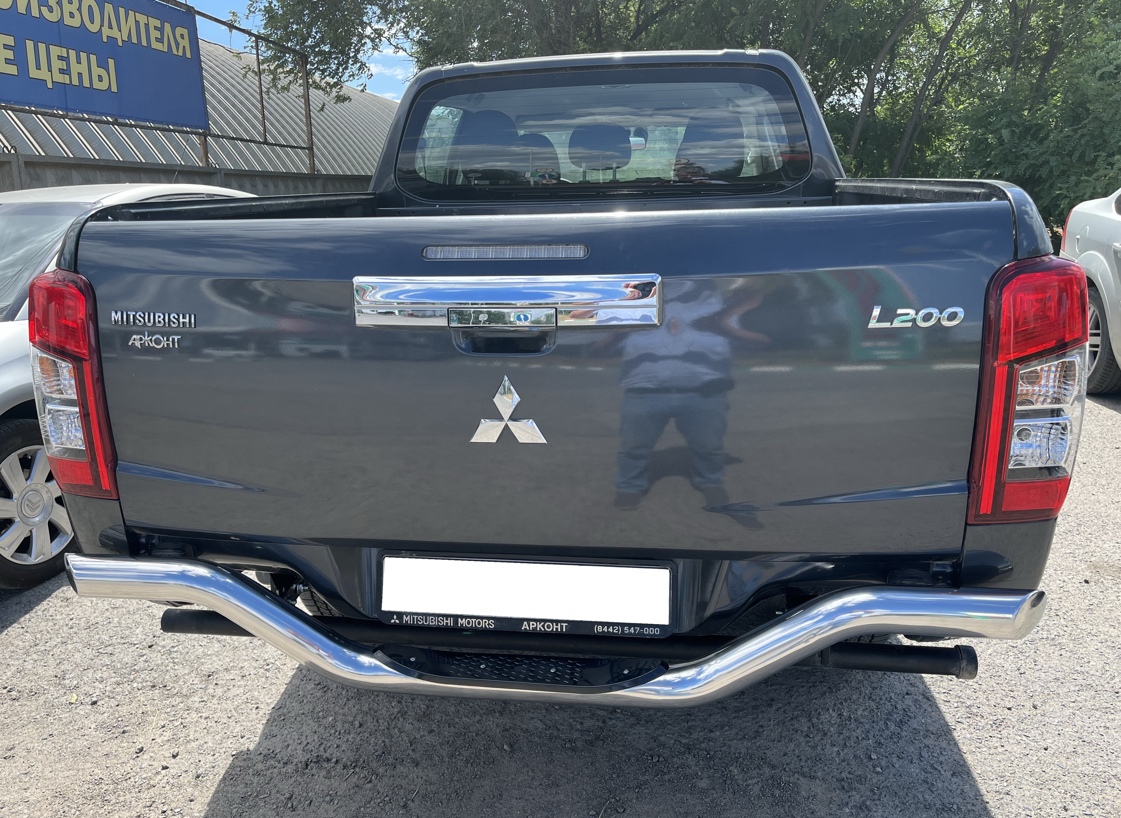 Защита заднего бампера волна с проступью d76 мм для Mitsubishi L200 V