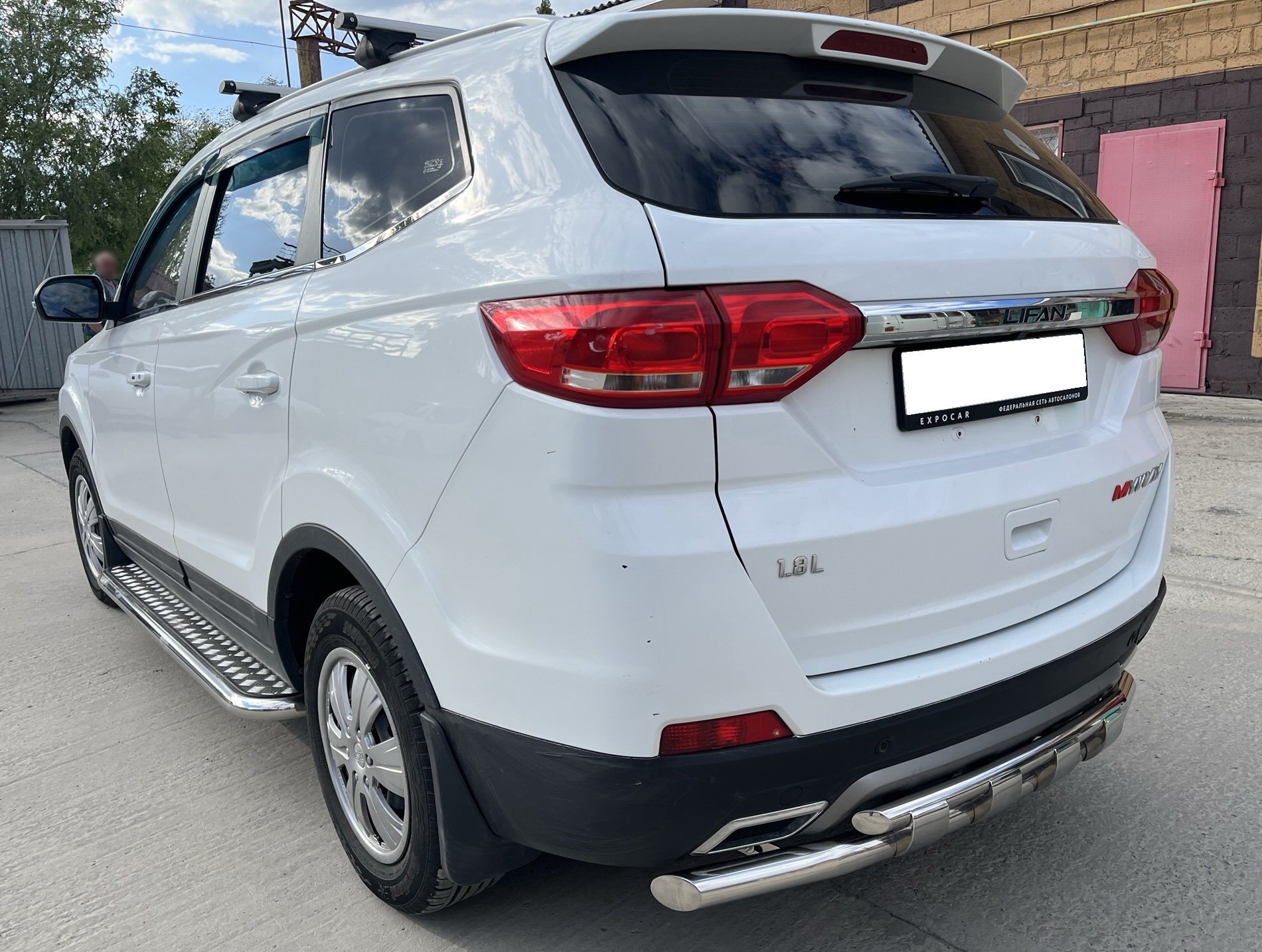 Защита заднего бампера двойная с перемычками d60/42 мм для Lifan Myway