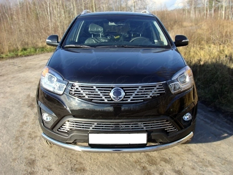 Решетка радиатора верх 12 мм для SsangYong Actyon II Рестайлинг