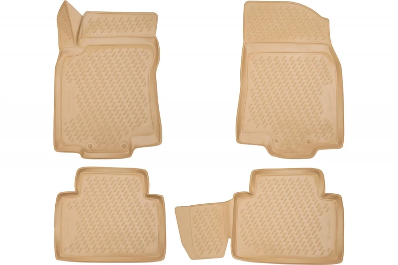 Коврики 3D в салон полиуретан 4 шт для Nissan X-Trail III бежевый Element CARNIS00059b