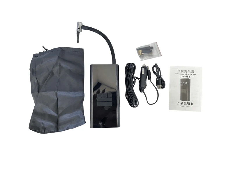 Компрессор портативный 3 в 1 (насос, фонарик, Powerbank)   JN-058