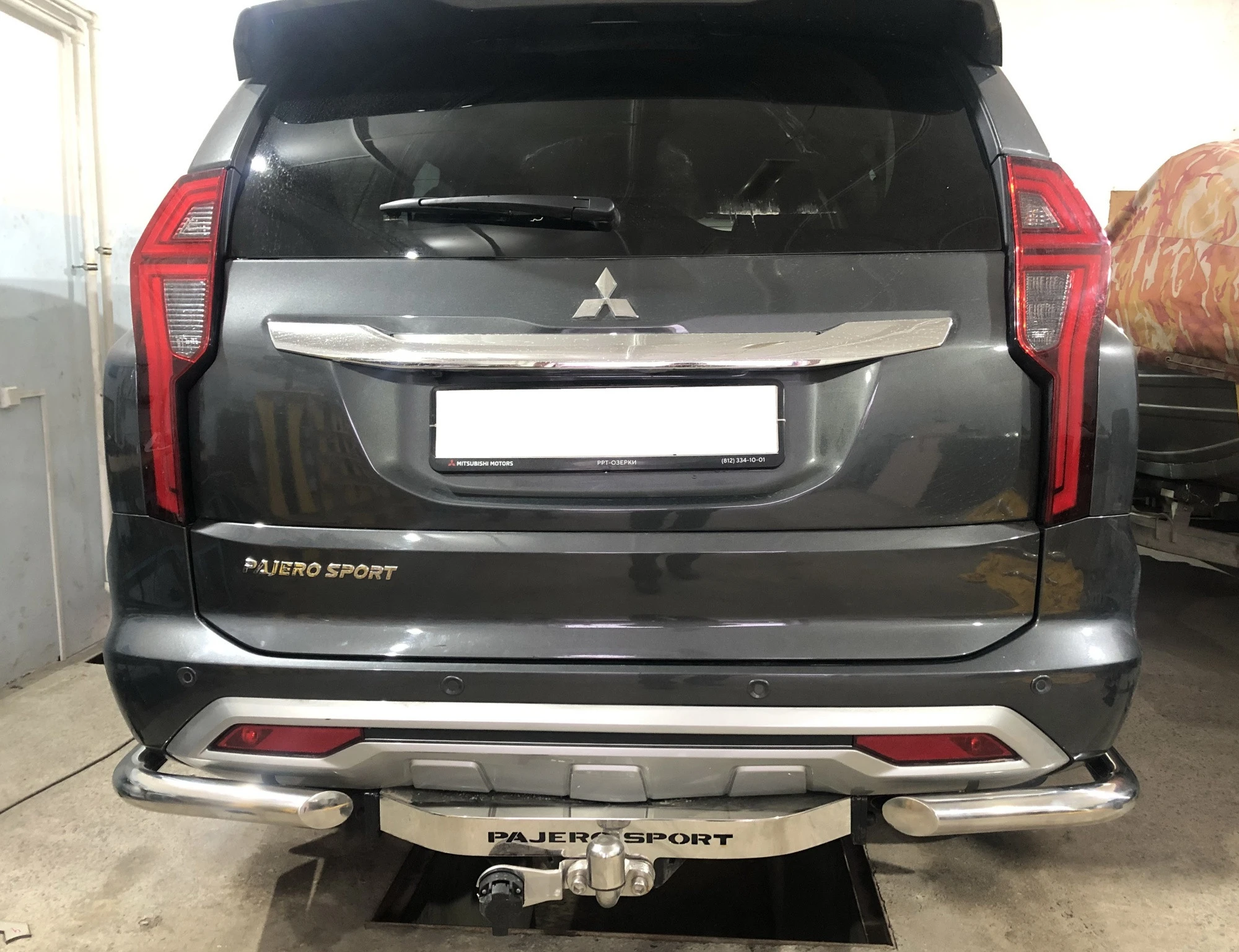 Защита заднего бампера угловая d60 мм для Mitsubishi Pajero Sport III Рестайлинг  Юко MSPS.21.18