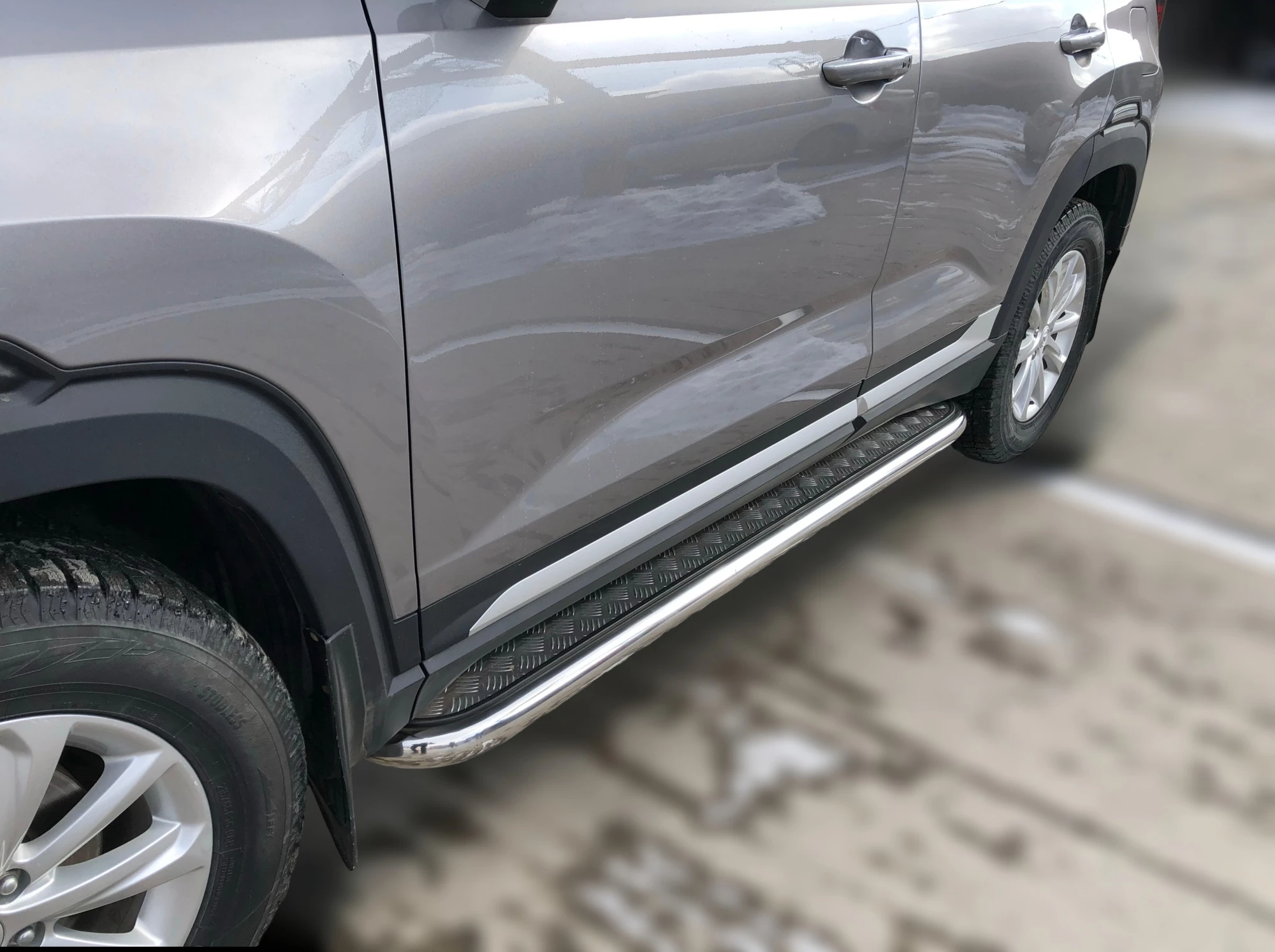 Пороги с накладным листом d53 мм для Changan CS35PLUS I  Юко CGCS35P.21.41