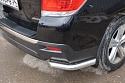 Защита заднего бампера угловая d60 мм для Toyota Highlander II (U40) Рестайлинг