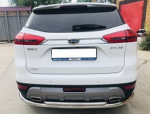 Защита заднего бампера двойная d60/42 мм для Geely Atlas I