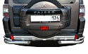 Защита заднего бампера двойная угловая d76/42 мм для Mitsubishi Pajero IV