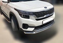 Защита переднего бампера двойная d60/42 мм для Kia Seltos I