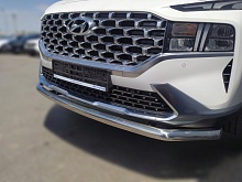 Защита переднего бампера d60 мм для Hyundai Santa Fe IV Рестайлинг