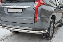 Защита заднего бампера угловая большая d76 мм для Mitsubishi Pajero Sport III
