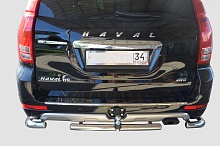 Защита заднего бампера+угловая защита d60 мм для Haval H9 I
