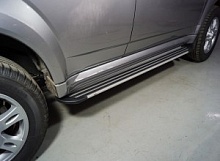 Пороги алюминиевые "Slim Line Silver" 1720 мм для Haval H5 I