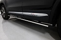 Пороги овальные с проступью 75х42 мм для Changan CS75 I Рестайлинг