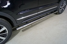 Пороги овальные с проступью 75х42 мм для Changan CS55 I