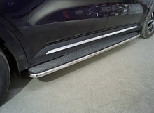 Пороги с площадкой (нерж. лист) 42,4 мм для Kia Carnival IV