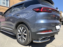 Защита заднего бампера угловая d60 мм для Chery Tiggo 7 Pro I