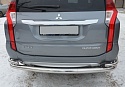 Защита заднего бампера угловая двойная большая d76/42 мм для Mitsubishi Pajero Sport III