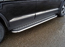 Пороги с площадкой 75х42 мм для Haval H6