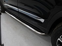 Пороги с площадкой (нерж. лист) 75х42 мм для Chery Tiggo 8 I Рестайлинг