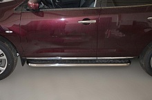 Пороги с накладным листом d53 мм для Nissan Murano III (Z52)