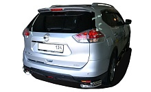 Защита заднего бампера угловая двойная малая d60/42 мм для Nissan X-Trail III