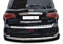 Защита заднего бампера угловая большая двойная d76/42 мм для Infiniti QX56 II