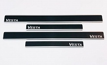 Накладки на пороги нержавеющая сталь под карбон 4шт. для LADA (ВАЗ) Vesta I Рестайлинг