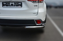 Защита заднего бампера угловая двойная d60/42 мм для Toyota Highlander III (U50) Рестайлинг