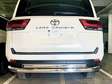 Защита заднего бампера двойная d76/60 мм для Toyota Land Cruiser 300 Series