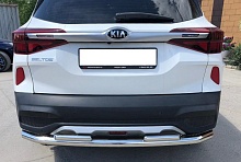 Защита заднего бампера двойная d60/42 мм для Kia Seltos I