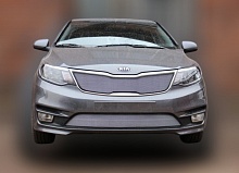 Комплект сеток chrome верх (Комфорт, Люкс, Престиж) и низ седан для Kia Rio III Рестайлинг