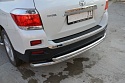 Защита заднего бампера двойная d60/53 мм для Toyota Highlander II (U40) Рестайлинг