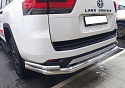 Защита заднего бампера угловая большая двойная d76/42 мм для Toyota Land Cruiser 300 Series