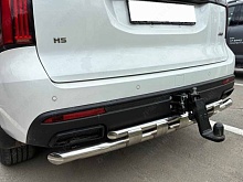 Защита заднего бампера двойная с перемычками d60/42 мм для Haval H5 II