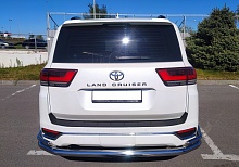 Защита заднего бампера угловая большая двойная d76/42 мм для Toyota Land Cruiser 300 Series