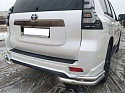 Защита заднего бампера угловая двойная d60/42 мм для Toyota Land Cruiser Prado 150 Series Рестайлинг 3
