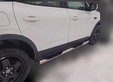 Пороги труба с проступью d76 мм для Renault Arkana I