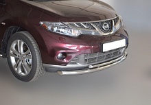 Защита переднего бампера двойная d60/42 мм для Nissan Murano III (Z52)