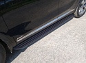 Пороги алюминиевые "Slim Line Black" 1820 мм для Kia Sorento III Prime Рестайлинг