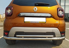Защита заднего бампера двойная d60/42 мм для Renault Duster II